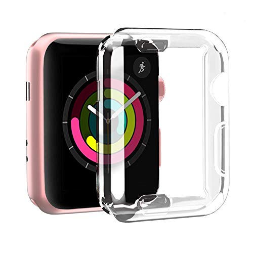 ULuck Hülle für Apple Watch Series 3 Displayschutzfolie 42 mm, Rundum-Schutzhülle High Definition Clear Ultradünne Abdeckung Apple iwatch 42 mm Series 3 (2 Pack) - Pure Clear von Uluck