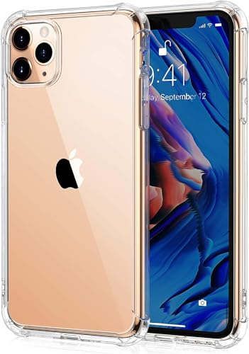 Uluck-Hülle kompatibel mit iPhone 11 Pro Max, kristallklarem Anti-gelbem Ultra-Slim-Weich-TPU-Silikon-Schockdicht, Anti-Kratzer-Telefonhülle-Reiner klar (6,5 Zoll) von Uluck