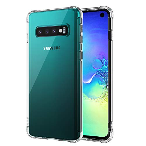 Uluck Gehäuse für Samsung Galaxy S10, kristallklares [Anti-Gelb] Ultra Slim Soft TPU Silicon Schockdicht, Anti-Kratzer-Samsung S10-Telefonhülle-reine Clear (6,1 Zoll) von Uluck