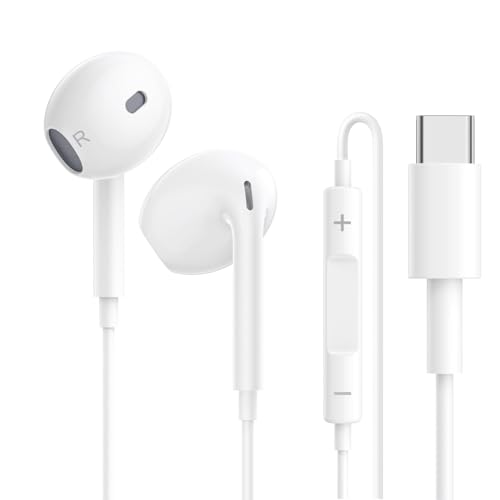 USB C Kopfhörer für iPhone 16, Typ C Ohrhörer Kabelgebundene Kopfhörer mit Mikrofon & Lautstärkeregelung In-Ear Headset für iPhone 16/15, Samsung Galaxy S24/S23/S21/S20, Note 10/20, Pixel 7/6/5/4 USB C Kopfhörer für iPhone 16, Typ C Ohrhörer Kabelgebundene Kopfhörer mit Mikrofon & Lautstärkeregelung In-Ear Headset für iPhone 16/15, Samsung Galaxy S24/S23/S21/S20, Note 10/20, Pixel 7/6/5/4 von UmiMirari