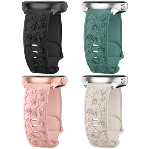 Unbeinst 4 Stück Floral Gravierte Armband Kompatibel Mit Samsung Galaxy Watch 6 5 4 40mm 44mm, 6/4 Classic 43mm 47mm 42mm 46mm, 5 Pro/3 41mm/45mm, 20mm Silikon Armbänder für Damen Unbeinst 4 Stück Floral Gravierte Armband Kompatibel Mit Samsung Galaxy Watch 6 5 4 40mm 44mm, 6/4 Classic 43mm 47mm 42mm 46mm, 5 Pro/3 41mm/45mm, 20mm Silikon Armbänder für Damen von Unbeinst
