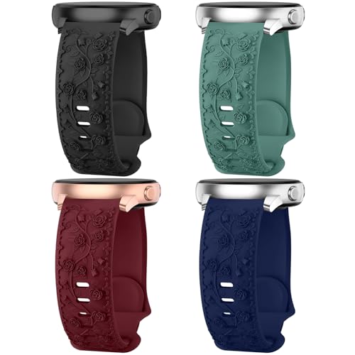 Unbeinst 4 Stück Floral Gravierte Armband Kompatibel Mit Samsung Galaxy Watch 6 5 4 40mm 44mm, 6/4 Classic 43mm 47mm 42mm 46mm, 5 Pro/3 41mm/45mm, 20mm Silikon Armbänder für Damen Unbeinst 4 Stück Floral Gravierte Armband Kompatibel Mit Samsung Galaxy Watch 6 5 4 40mm 44mm, 6/4 Classic 43mm 47mm 42mm 46mm, 5 Pro/3 41mm/45mm, 20mm Silikon Armbänder für Damen von Unbeinst