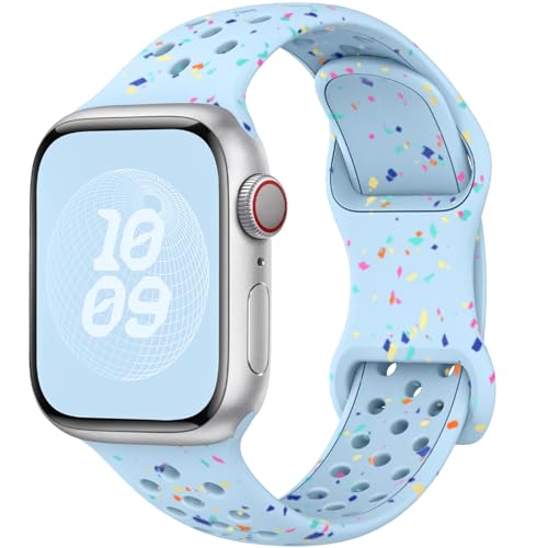 Unbeinst Sport Armband Kompatibel mit Apple Watch Armband 45mm 41mm 40mm 44mm 49mm 42mm 38mm,Weiche Silikon Band Ersatz Armband für iWatch SE Ultra/Ultra 2,Series 9 8 7 6 5 4 3 2 1 für Damen Herren von Unbeinst