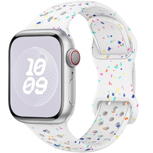 Unbeinst Sport Armband Kompatibel mit Apple Watch Armband 45mm 41mm 40mm 44mm 49mm 42mm 38mm,Weiche Silikon Band Ersatz Armband für iWatch SE Ultra/Ultra 2,Series 9 8 7 6 5 4 3 2 1 für Damen Herren von Unbeinst