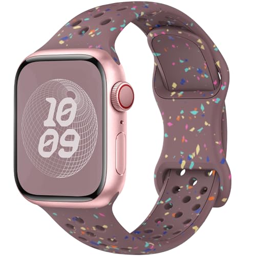 Unbeinst Sport Armband Kompatibel mit Apple Watch Armband 45mm 41mm 40mm 44mm 49mm 42mm 38mm,Weiche Silikon Band Ersatz Armband für iWatch SE Ultra/Ultra 2,Series 9 8 7 6 5 4 3 2 1 für Damen Herren von Unbeinst