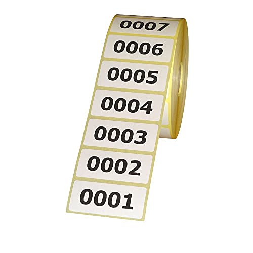 2.000 Etiketten/Aufkleber auf Rolle - fortlaufend nummeriert - 56 x 25 mm von Unbekannt