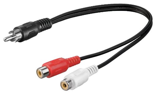 3 Stück, Audio-Video-Kabel 0,2 m, 1 x Cinchstecker > 2 x Cinchkupplung von Unbekannt