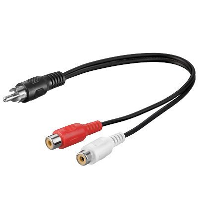 3 Stück, Audio-Video-Kabel 0,2 m, 1 x Cinchstecker > 2 x Cinchkupplung von Unbekannt