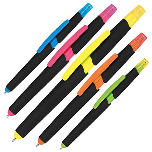 5 Touchpen Kugelschreiber mit Textmarker / 5 Farben von Unbekannt