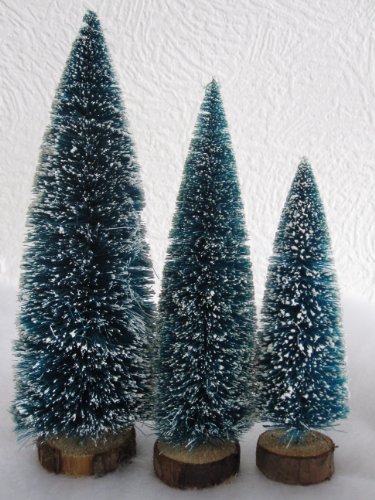 6 x Deko Tannenbäume mit Schnee für die Modelleisenbahn in drei Größen von Unbekannt