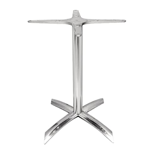 Bolero Flip Top Aluminium Tischfuß, Größe: 680(H)x 618(B)mm, Standardhöhe, Innen- & Außentischfuß, Zeitgemäßes Aluminium Design, Zur Verwendung mit 600 mm quadratischen & runden Tischplatten, GF962 von Bolero