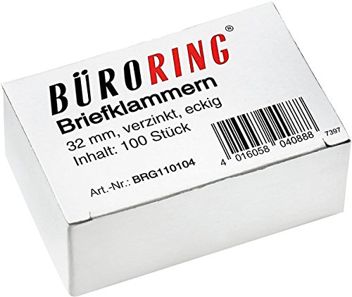 Büroring Briefklammern 32mm/100 verzinkt spitz-eckig Büroring Briefklammern 32mm/100 verzinkt spitz-eckig von Unbekannt