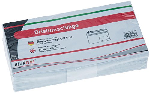 Büroring Briefumschlag DL 100er mit Fenster HK weiß 72g von Unbekannt