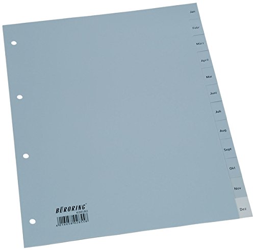Büroring Register, A4, Jan.-Dez, PP-Folie, grau, 125 my Büroring Register, A4, Jan.-Dez, PP-Folie, grau, 125 my von Unbekannt