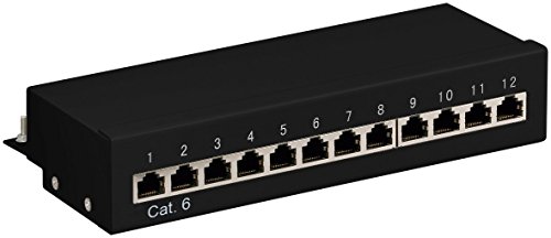 CAT 6 Ethernet Patch Panel 12 Port STP Geschirmt schwarz - 3 Stück von Unbekannt