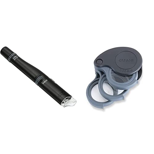 Carson MicroPen 24x-53x Mikroskop- und Lupenstift mit LED (MP-300) & Carson TriView 5x/10x/15x Taschenlupe mit Kombinationslinsen und Schutzhülle (TV-15) von Unbekannt