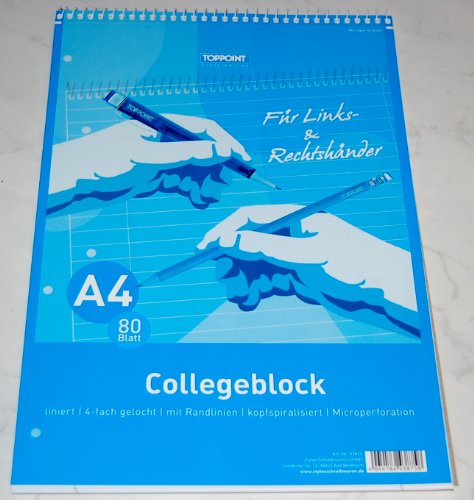 +Collegeblock A4 80Bl. lin. f.Links/Recht von Unbekannt