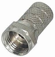 MANAX® 10 x F-Stecker |Steckerlänge 20 mm | gerändelte Version | vernickelt|für Kabel-Ø 5,0mm von Unbekannt