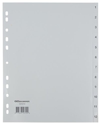 Office Depot Register Maxi A4+ grau 1 bis 12 von Unbekannt