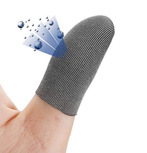 PUBG Mobile Fingerhülle, 100% Silberfaser, 0,5 mm, ultradünn, schweißabweisend, atmungsaktiv, für hohe Spieler, mobiler Spieler, iPhone/iPad/Android, Größe: M (6P) von Unbekannt