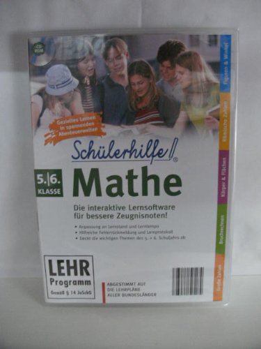 Schülerhilfe! ~ Mathe ~ Klasse 5.- 6. ~ Die interaktive Lernsoftware für bessere Zeugnisnoten! ~ Abgestimmt auf die Lehrpläne aller Bundesländer von Unbekannt
