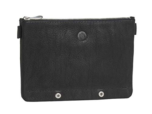 Sonnenleder Stiftetui zum Abheften Leder Federmäppchen schwarz auch als kleine Banktasche von Unbekannt