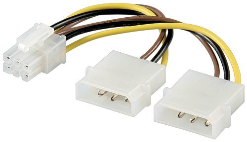 Strom-Adapterkabel 2x 4-Pol 5,25" Netzteil auf 6-Pol PCI-Express-Grafikkarte von Unbekannt