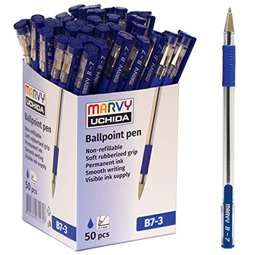 Uchida B7-3 Marvy all Point Pen 0.7 mm rubber grip, box of 50 Stück, blau ink von Unbekannt