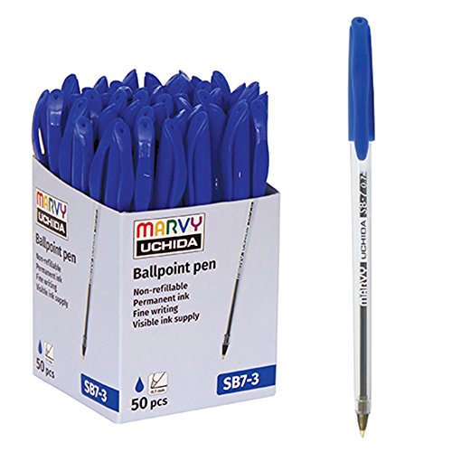 Uchida SB7-3 Marvy Ball Point Pen 0.7 mm, 50 Stück box, blau ink von Uchida