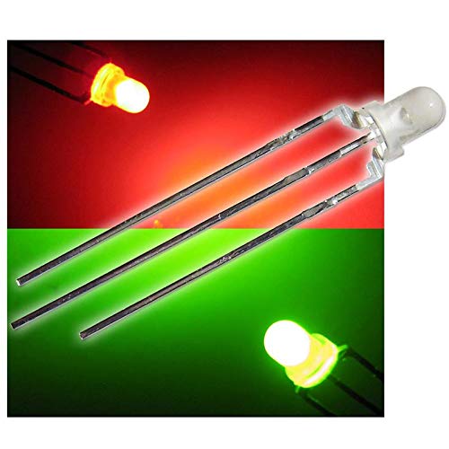 Unbekannt 10 Duo Color LEDs 3mm diffus rot-grün LED 3-polig, Leuchtdiode, bedrahtet, Diode Leuchtend, als Bauteil von Unbekannt