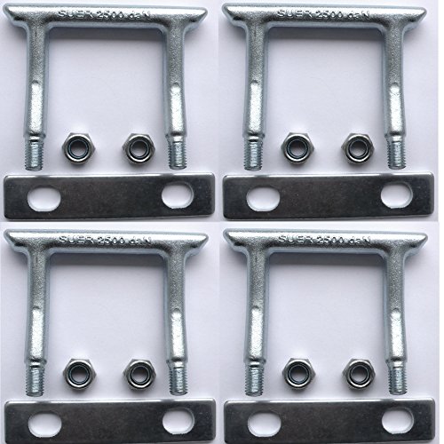 Unbekannt 4 Stück Eckig U-Bügel Zurrösen, Ladungssicherung für PKW Anhänger, Gurte, Silber, Legierter Stahl, M10, M11x1.25, Rechtsgewinde, Klasse 8.8, U-förmig, Flach Unbekannt 4 Stück Eckig U-Bügel Zurrösen, Ladungssicherung für PKW Anhänger, Gurte, Silber, Legierter Stahl, M10, M11x1.25, Rechtsgewinde, Klasse 8.8, U-förmig, Flach von Unbekannt