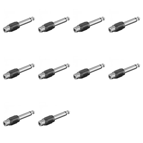 Unbekannt Adapter Audio RCA-Jack 6.35 mm, Silber – 10-er Pack von Unbekannt