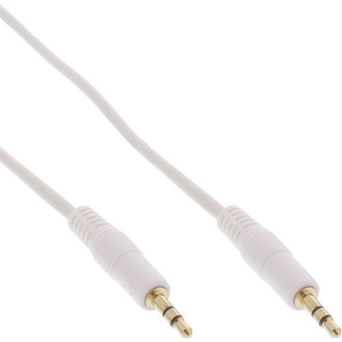 Unbekannt InLine Klinke Kabel 3,5mm Stecker/Stecker Stereo verg. Stecker weiß 5m von Unbekannt