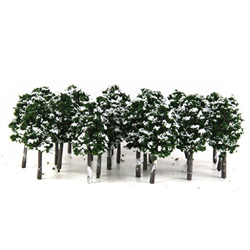 Unbekannt Kunststoff Modell Bäume Zug Eisenbahn Schnee Landschaft 1: 150 20 STK. Dunkelgrün von Unbekannt