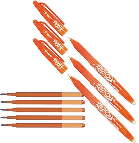 Unbekannt Pilot Frixion Tintenroller (radierbar) 3 Stück + 5 Ersatzminen Conipa Sparpack (3 + 5, Orange) von Unbekannt