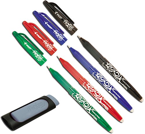 Unbekannt Pilot Pen Frixion Tintenroller (radierbar) farbig sortiert (+ Radierer grau, BLACK, BLUE, RED & GREEN) von Unbekannt