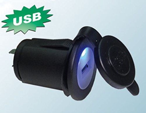 Unbekannt USB Buchse für Frontpanel Montage mit LED rund 12-24V Eingang 1x USB Port von Unbekannt