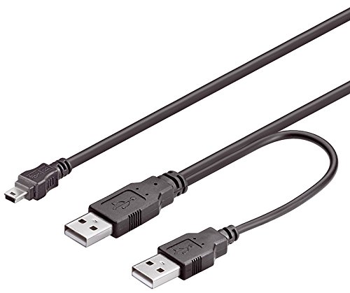 Y-Kabel USB 2.0 2x Stecker A an Stecker Mini B 5-pin, schwarz, 0,6m, Good Connections® von Unbekannt