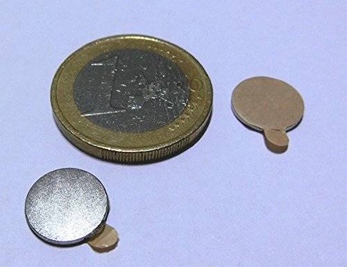 ideo 20 Neodym-Magnete 10 x 1 mm rund - selbstklebend von Unbekannt