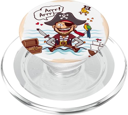 Freundlicher Piratenkapitän mit Papagei - Talk like a Pirate Day PopSockets PopGrip für MagSafe Freundlicher Piratenkapitän mit Papagei - Talk like a Pirate Day PopSockets PopGrip für MagSafe von Unconventional Celebrations