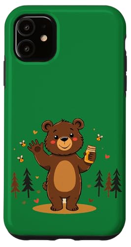 Fröhlicher Cartoon-Bär - Nationaler Bärentag Hülle für iPhone 11 von Unconventional Celebrations