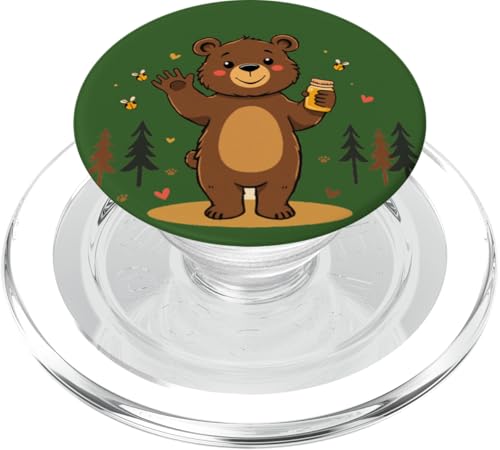 Fröhlicher Cartoon-Bär - Nationaler Bärentag PopSockets PopGrip für MagSafe von Unconventional Celebrations