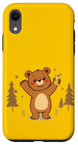 Happy Bear - Süßer Cartoon-Bär mit Honig und Bienen Hülle für iPhone XR Happy Bear - Süßer Cartoon-Bär mit Honig und Bienen Hülle für iPhone XR von Unconventional Celebrations