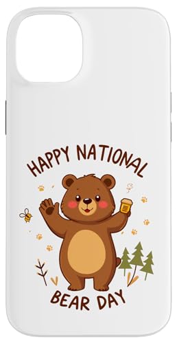 Happy National Bear Day Niedlicher Cartoon-Bär mit Honig und Biene Hülle für iPhone 14 Plus Happy National Bear Day Niedlicher Cartoon-Bär mit Honig und Biene Hülle für iPhone 14 Plus von Unconventional Celebrations