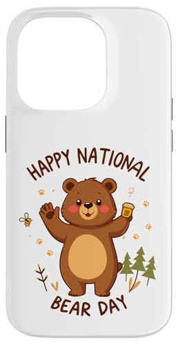 Happy National Bear Day Niedlicher Cartoon-Bär mit Honig und Biene Hülle für iPhone 14 Pro Happy National Bear Day Niedlicher Cartoon-Bär mit Honig und Biene Hülle für iPhone 14 Pro von Unconventional Celebrations