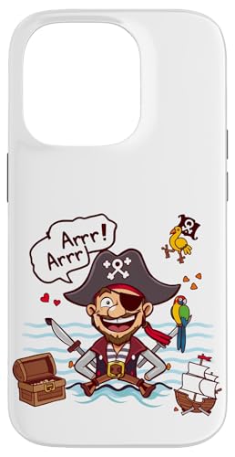 Rede wie ein Piratentag - Lustiger Cartoon-Pirat Hülle für iPhone 14 Pro von Unconventional Celebrations
