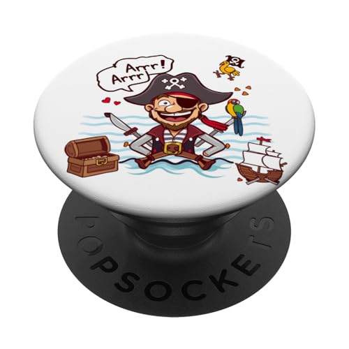 Rede wie ein Piratentag - Lustiger Cartoon-Pirat PopSockets Klebender PopGrip Rede wie ein Piratentag - Lustiger Cartoon-Pirat PopSockets Klebender PopGrip von Unconventional Celebrations