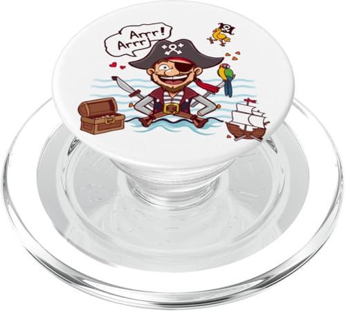 Rede wie ein Piratentag - Lustiger Cartoon-Pirat PopSockets PopGrip für MagSafe von Unconventional Celebrations
