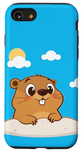 Süßes Murmeltier an einem sonnigen Tag Hülle für iPhone SE (2020) / 7 / 8 von Unconventional Celebrations