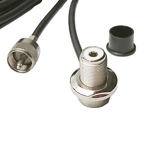 UngSung Fahrzeug-Antennenhalterung SO-239 UHF-Buchse rechtwinklige Schottkopf auf PL-259 UHF-Stecker mit 4,6 m RG58/U-Koaxialkabel für kompatible Antennen UngSung Fahrzeug-Antennenhalterung SO-239 UHF-Buchse rechtwinklige Schottkopf auf PL-259 UHF-Stecker mit 4,6 m RG58/U-Koaxialkabel für kompatible Antennen von UngSung